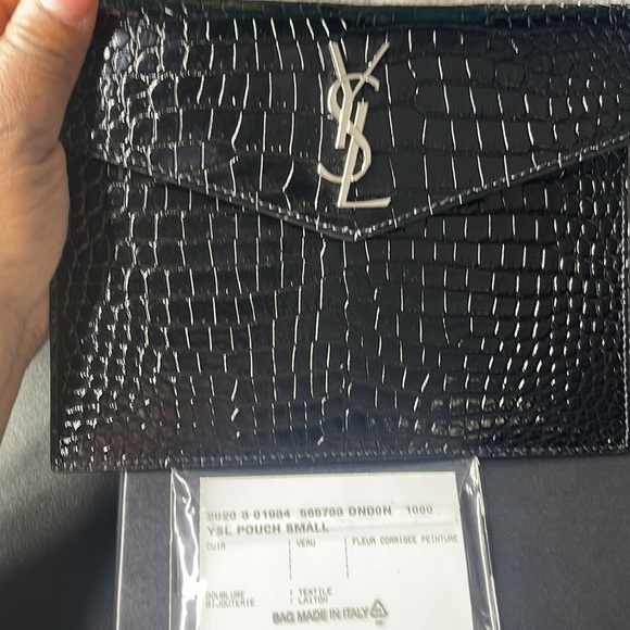 UPTOWN YSL BABY POUCH IN SHINY CROCODILE-EMBOSSED LEATHER - Picture 8 of 13